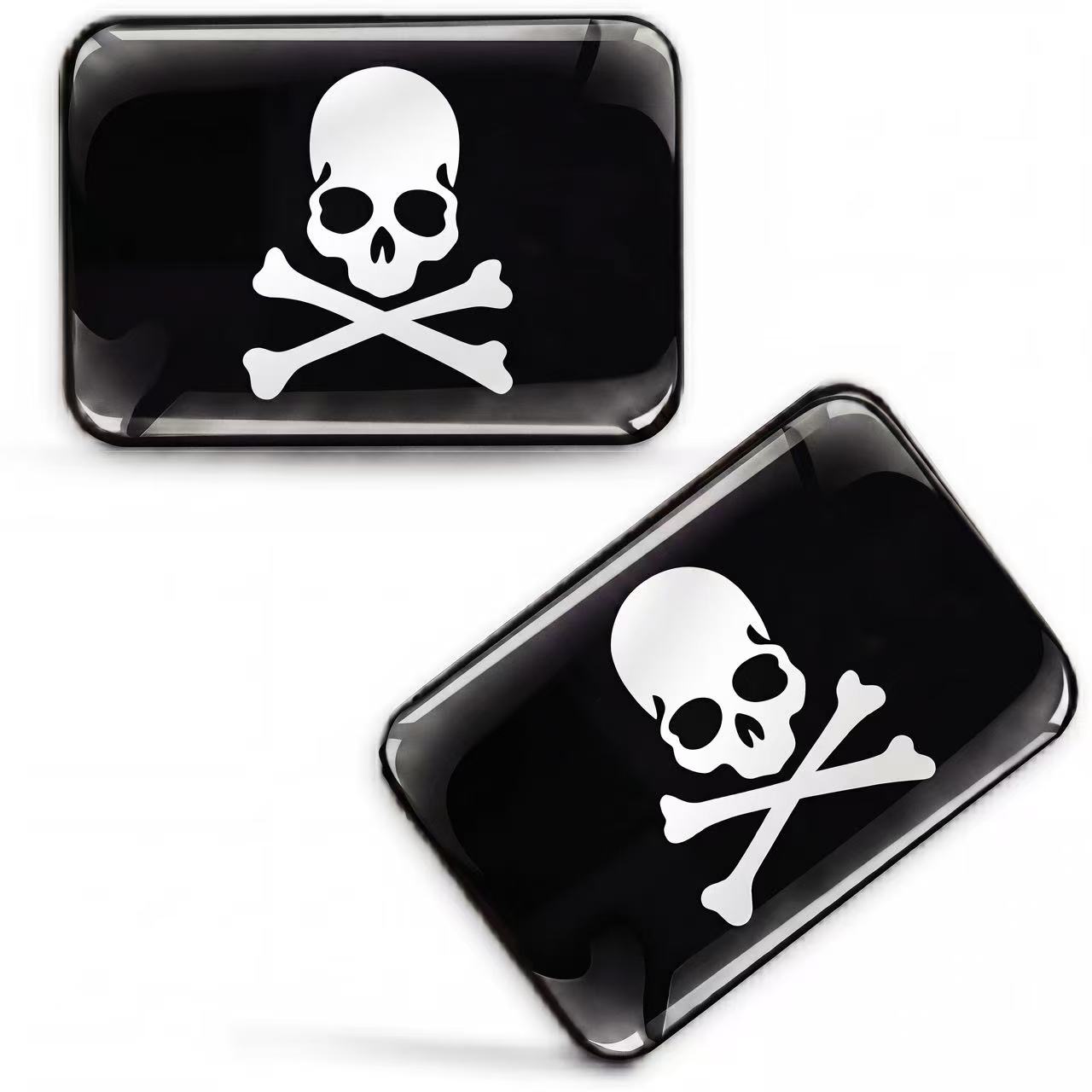 Skull Cap Helmet Liner - 2 stuks autostickers skelet schedel stijl