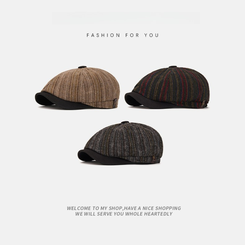 Unisex gestreepte wollen newsb - Newsboy Cap Ivy recensie en prijs