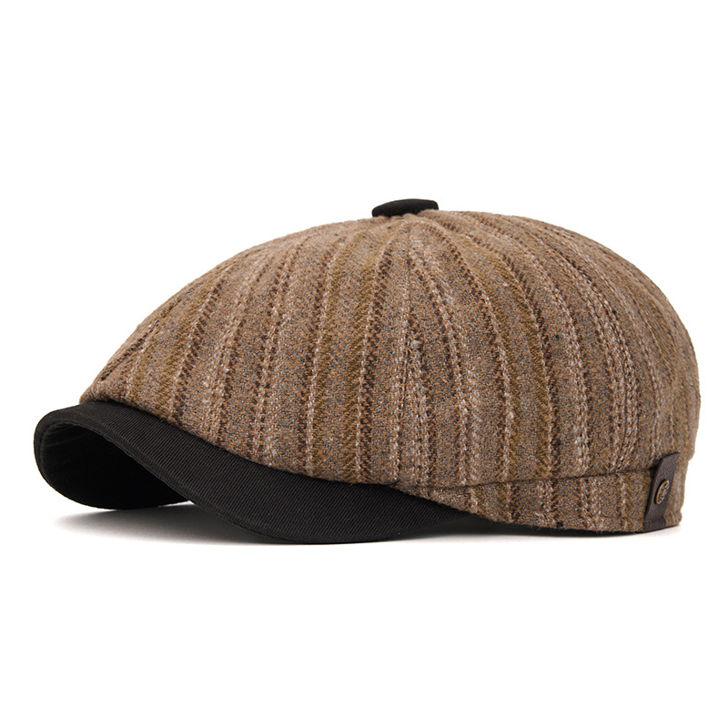Unisex gestreepte wollen newsb - Newsboy Cap Ivy recensie en prijs