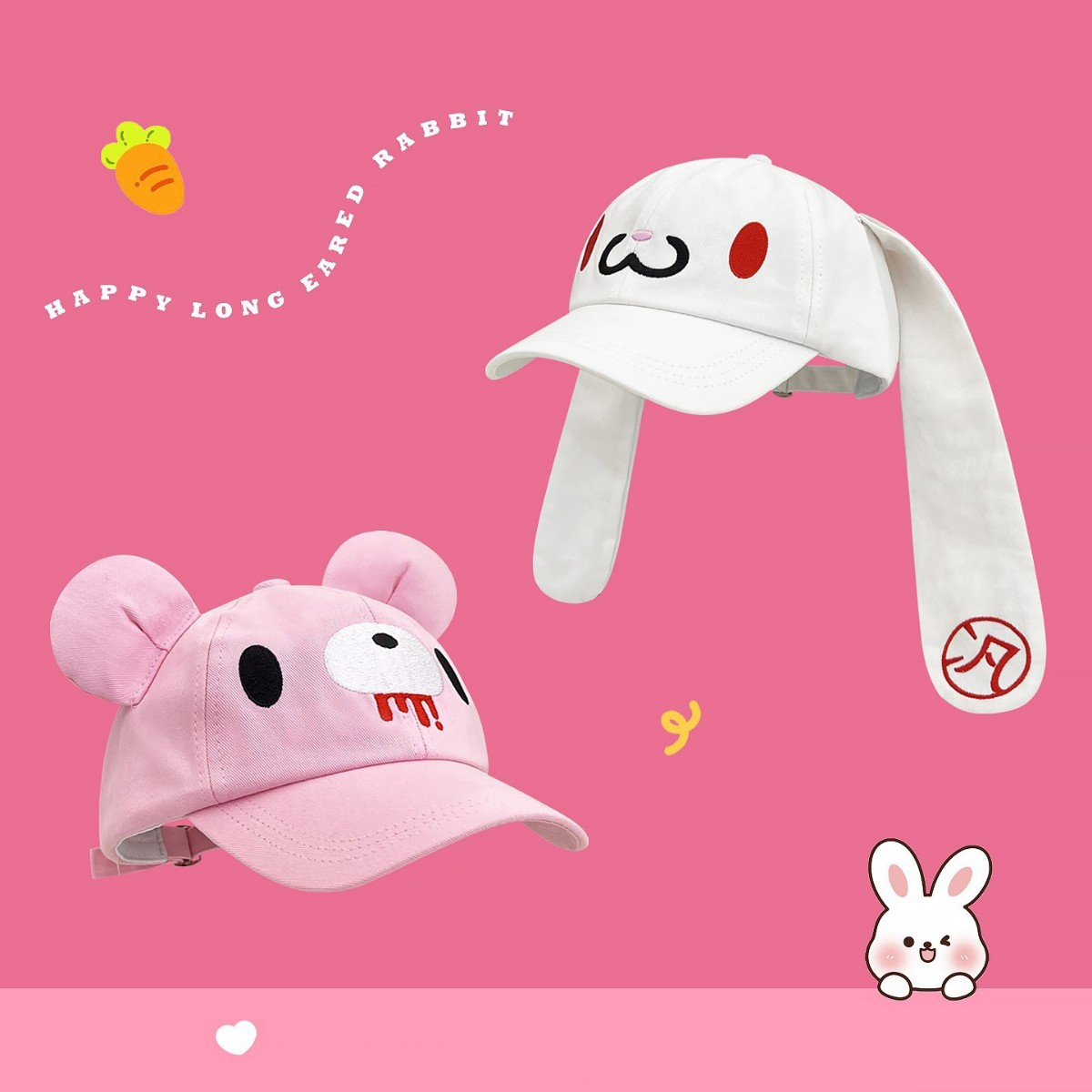 Roze schattige cartoon beer or - Sun Hat Wide Brim recensie en prijs